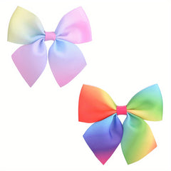 Sweet Gradient Ribbon Bow Hair Clips for Girls