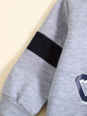 Boys Lapel Long Sleeve Sweatshirt Trousers Set