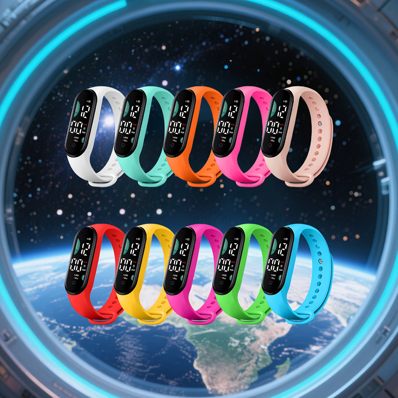 10 Pack Teen Digital Sports Watches, Lightweight & Durable, Colorful Design