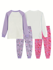 Kid's Unicorn Star Cotton Pajama Set Long Sleeve Top & Pants Girl's Loungewear