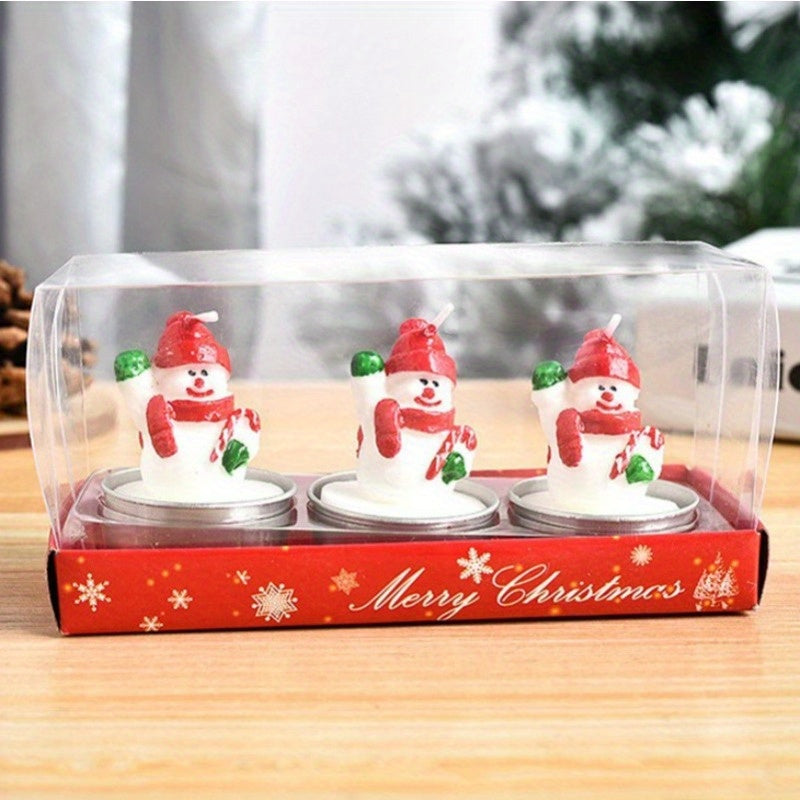 3pcs Christmas Craft Candle Set Paint Decorate Xmas