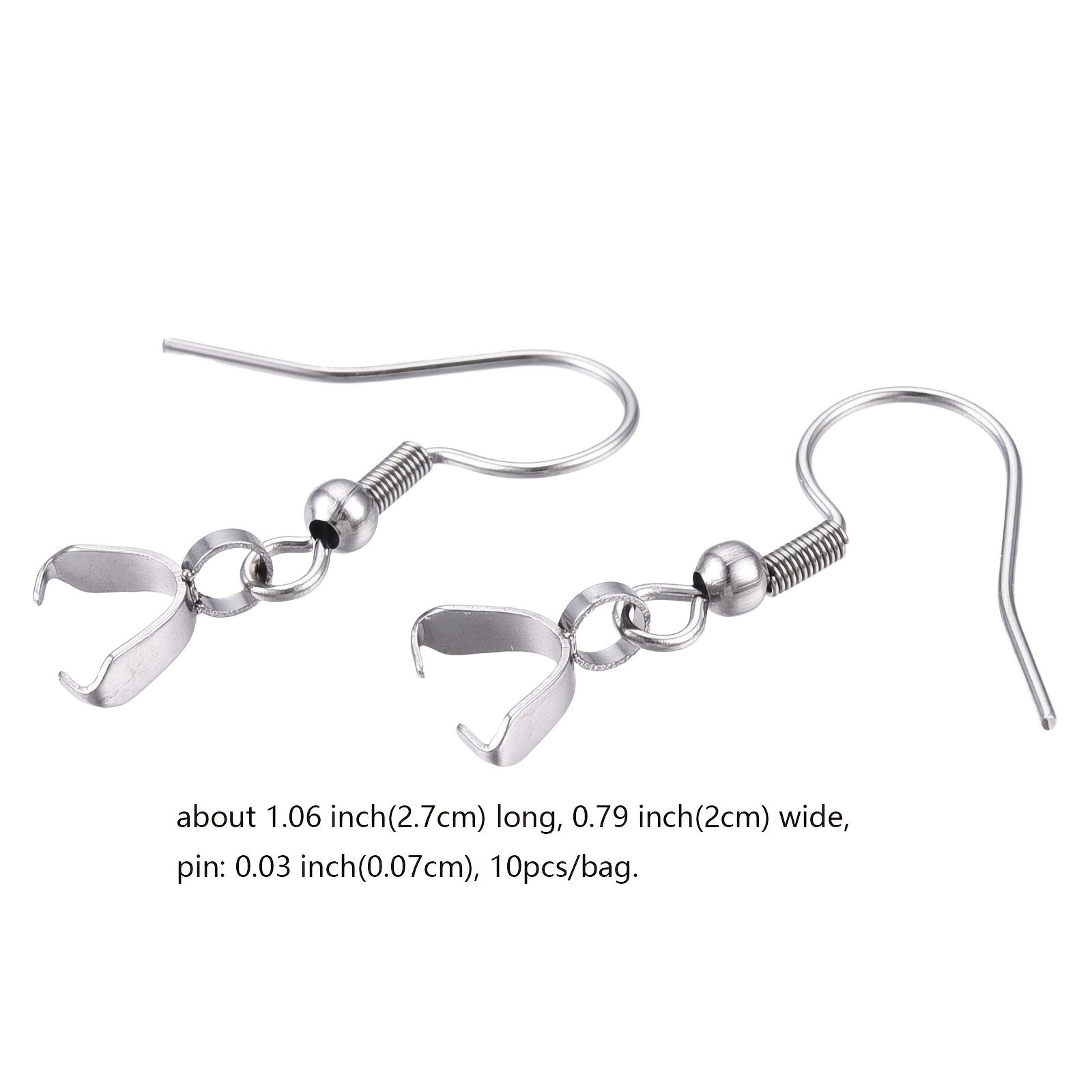 10pcs Stainless Steel Ear Hooks for DIY Earrings Making