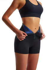 High Waist Sauna Sweat Shorts Stretch Hip Lifting Sports Running Shorts