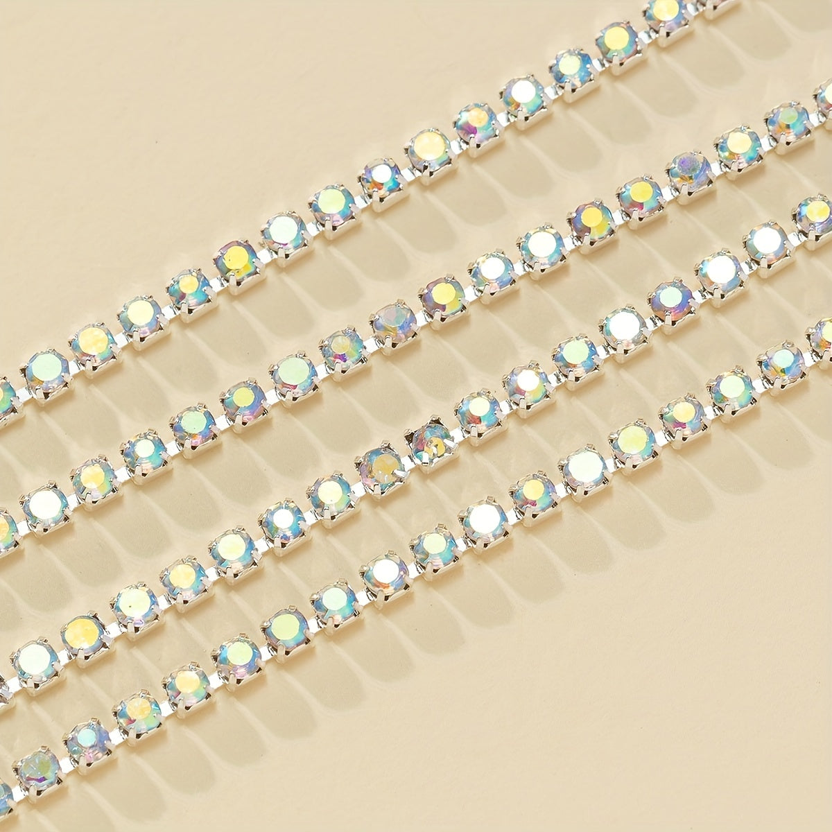 177 17inch Rhinestone Chain Silver Base AB Mixed Chain for DIY Accessories