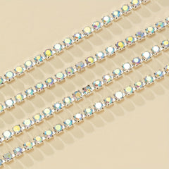 177 17inch Rhinestone Chain Silver Base AB Mixed Chain for DIY Accessories