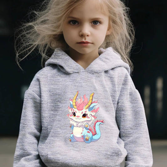 Dragon Graphic 2pcs Set Girls Casual Comfy Breathable Activewear Set