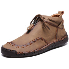 Men's Casual Retro Walking Desert Ankle Boots With Zipper