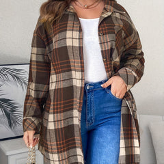Plaid Print Button Up Shirt Top