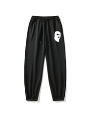 Print Balaclava Sports Pants Side Pockets Couple Jogging Pants