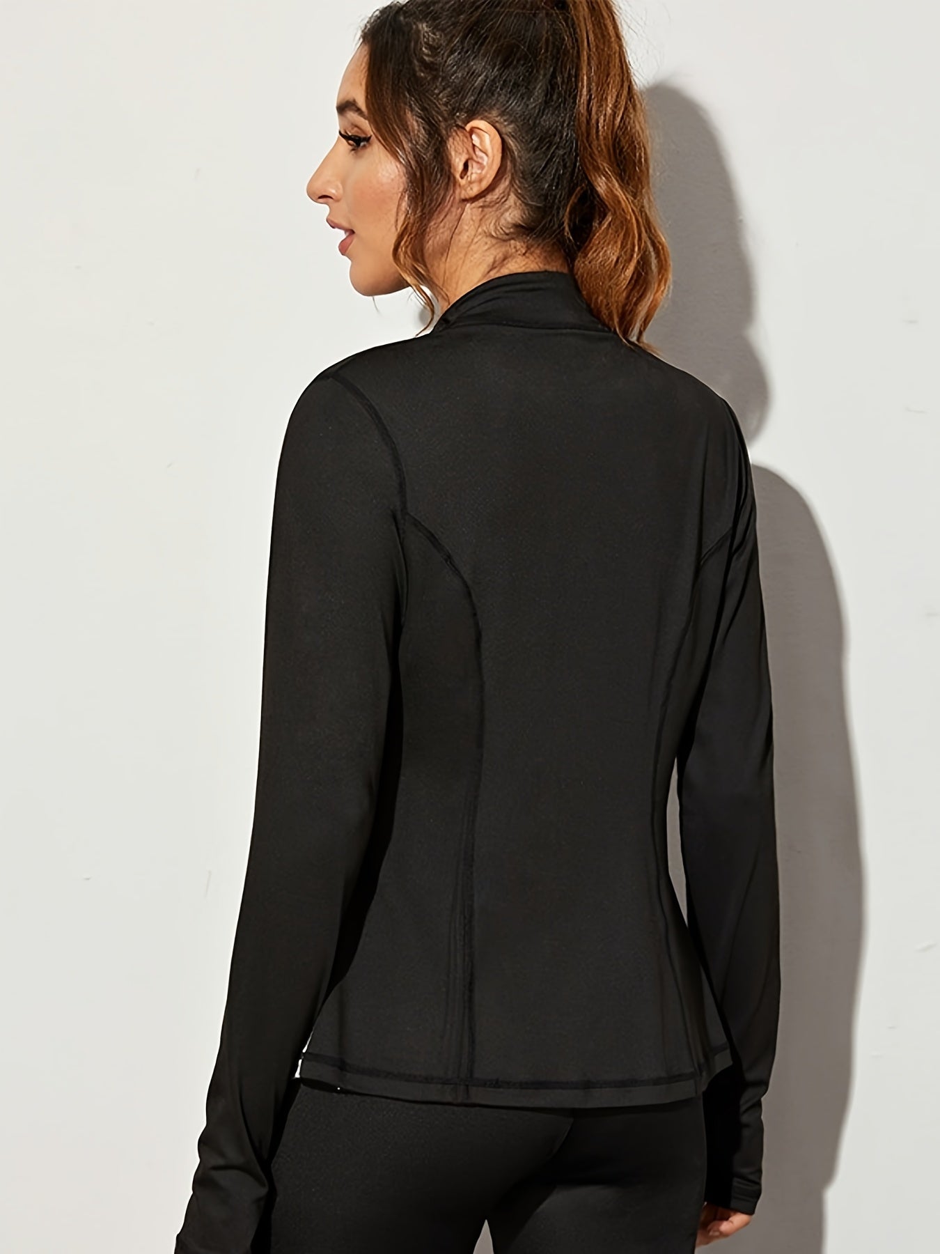 Long Sleeves Yoga Jacket Moisture Fitness Coat Women's Activewear