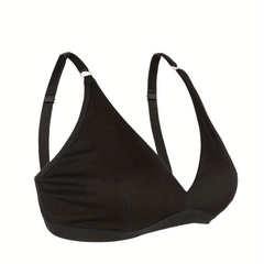 Plus Size Casual Bra Women's Plus Solid Wireless Medium Stretch Triangle Bra