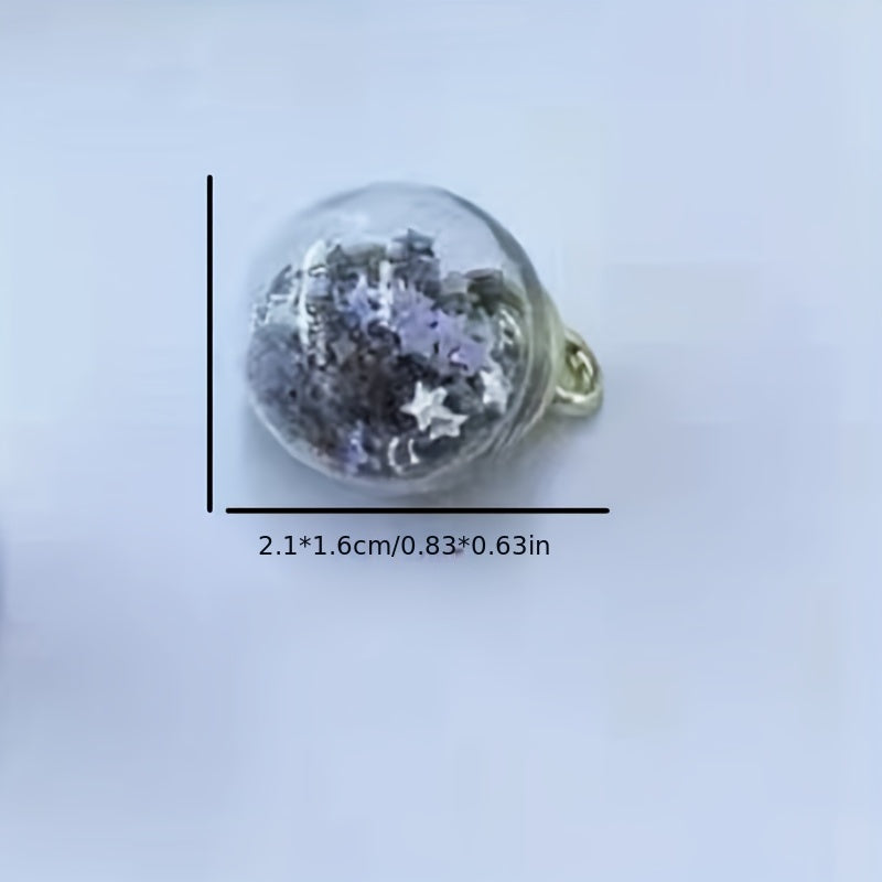Mini Glass Bottle Stars Sequins Hanging Ball DIY Earrings Necklace