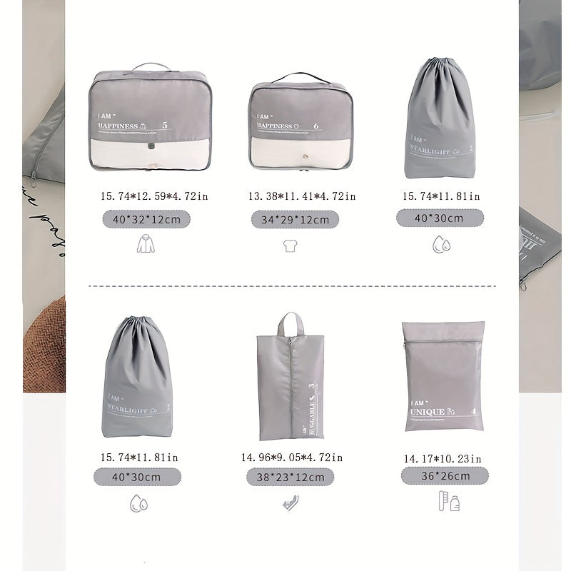 6Pcs Travel Packing Cubes Laundry Shoe Bag Organizer Set for Suitcase
