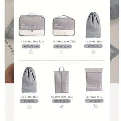 6Pcs Travel Packing Cubes Laundry Shoe Bag Organizer Set for Suitcase