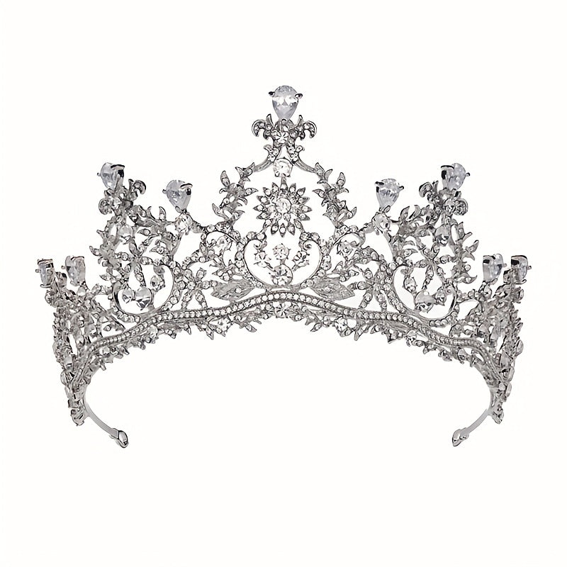 Rhinestone Crystal Crown Queen Tiara Headband Wedding Bridal Hair Accessories