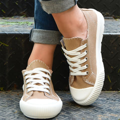 Thick Bottom Low Top Women's Shoes Casual Lightweight Comfortable