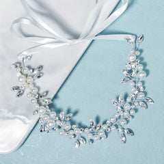 Rhinestone Bridal Headband Faux Pearl Wedding Hair Accessories