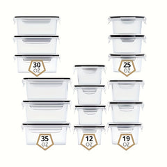 24pcs Refrigerator Sealed Freshkeeping Boxes Food Jar Storage Box