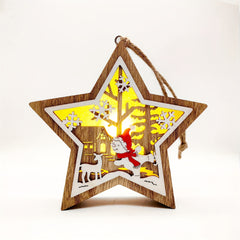 Wooden Christmas Ornaments Angel Snowman Tree Pendant