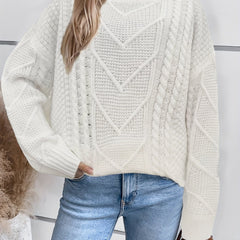 Casual Sweater Women's Plus Solid Turtleneck Knitted Pullover