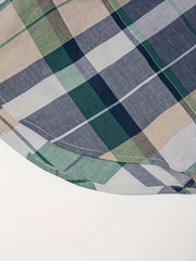 Plaid Print Long Sleeve Button Up Tunic Shirt