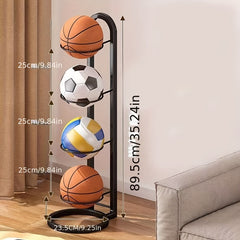 Carbon Steel Ball Storage Rack Basketball Display Stand