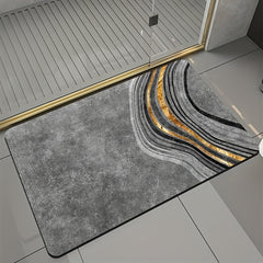 Light Grey Geometric Pattern Indoor Mat Crystal Velvet Area Rug
