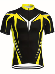 Men's Geometric Print Cycling Jersey Quick Drying Breathable Suit