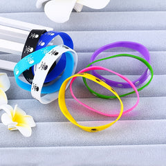 5 pcs Colorful Skull Silicone Wristband Bracelet Kids Hand Ring Decoration