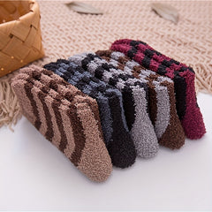 5 Pairs Winter Coral Velvet Socks Thickened Floor Sleeping Socks