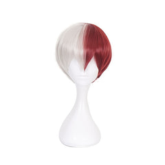 Men's Red Anime Character Wig Short with Bangs Costume for Cosplay Parties