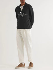 Men's Witch Pattern Knit Polo Shirt