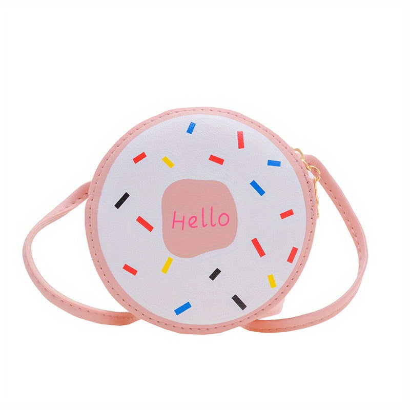 Kids' Cartoon Donut Crossbody Bag PU Leather Lightweight Shoulder Bag