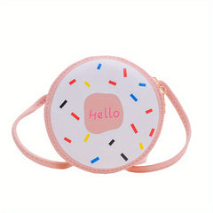 Kids' Cartoon Donut Crossbody Bag PU Leather Lightweight Shoulder Bag