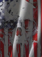 Skull & Flag Print Men's Long Sleeve T-shirt