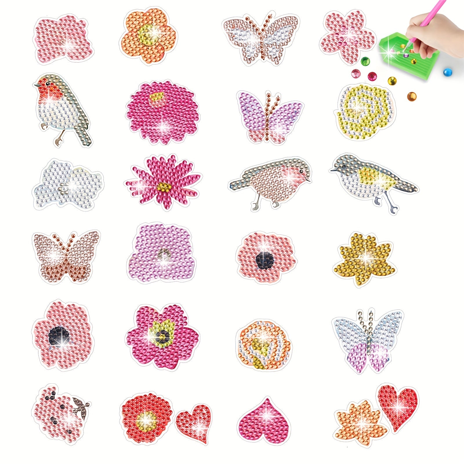 Cartoon Birds Diamond Decals For Kids - Christmas Theme Diamond Painting Kits