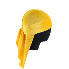 Velvet Durag Breathable Bandana Long Tail Pirate Hat Winter Biker Headwraps