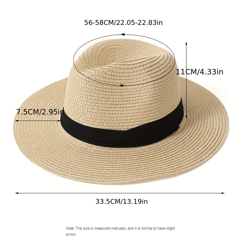 Men's Straw Hat Summer Sunshade Jazz Top Hat