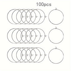 100pcs Wine Cup Pendant Ring Open Jump Ring Earrings Beaded Hoops
