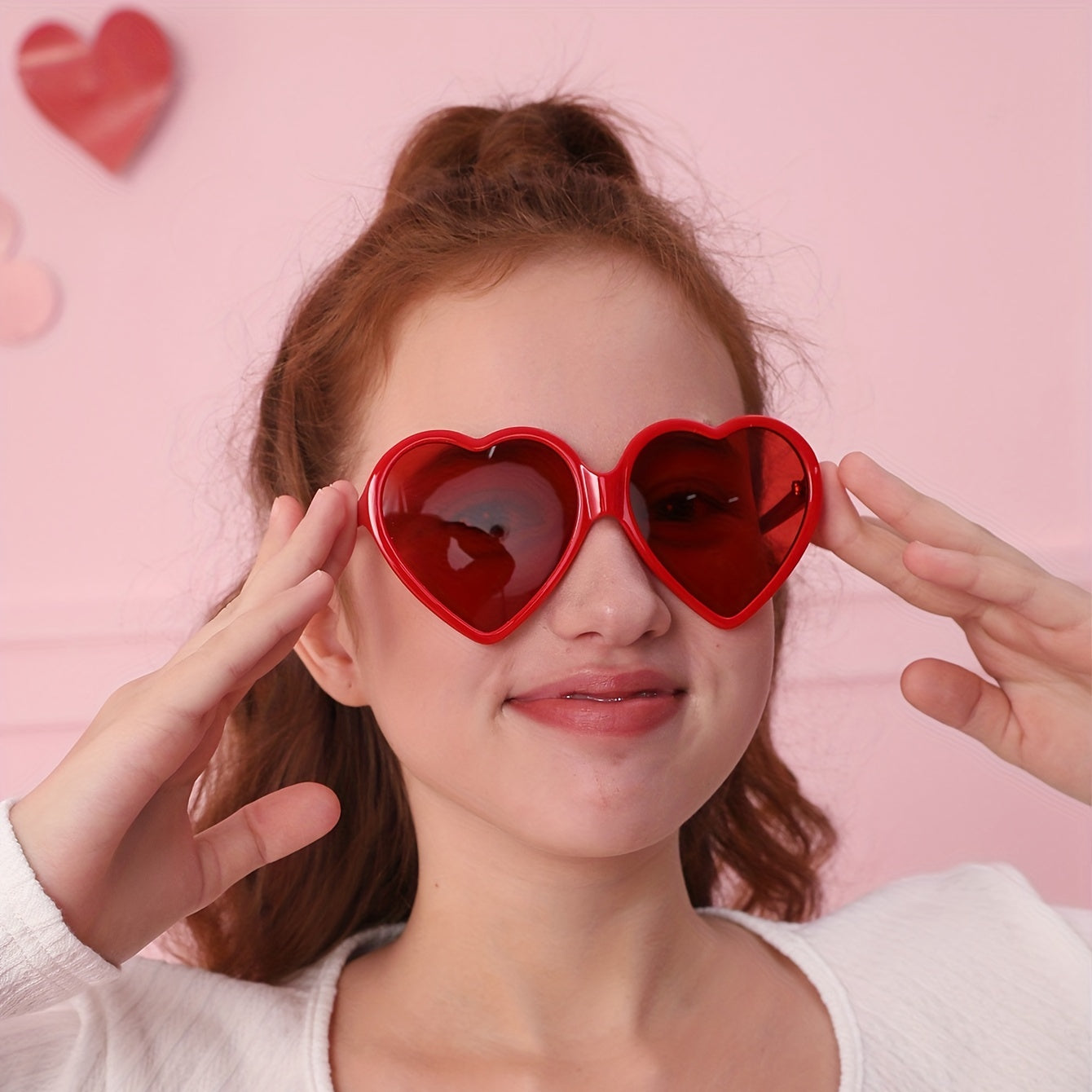 Heart Sunglasses Y2K Solid Photo Prop UV400