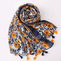 Cotton Linen Feel Scarf Long Shawl Lightweight Soft Scarf Women