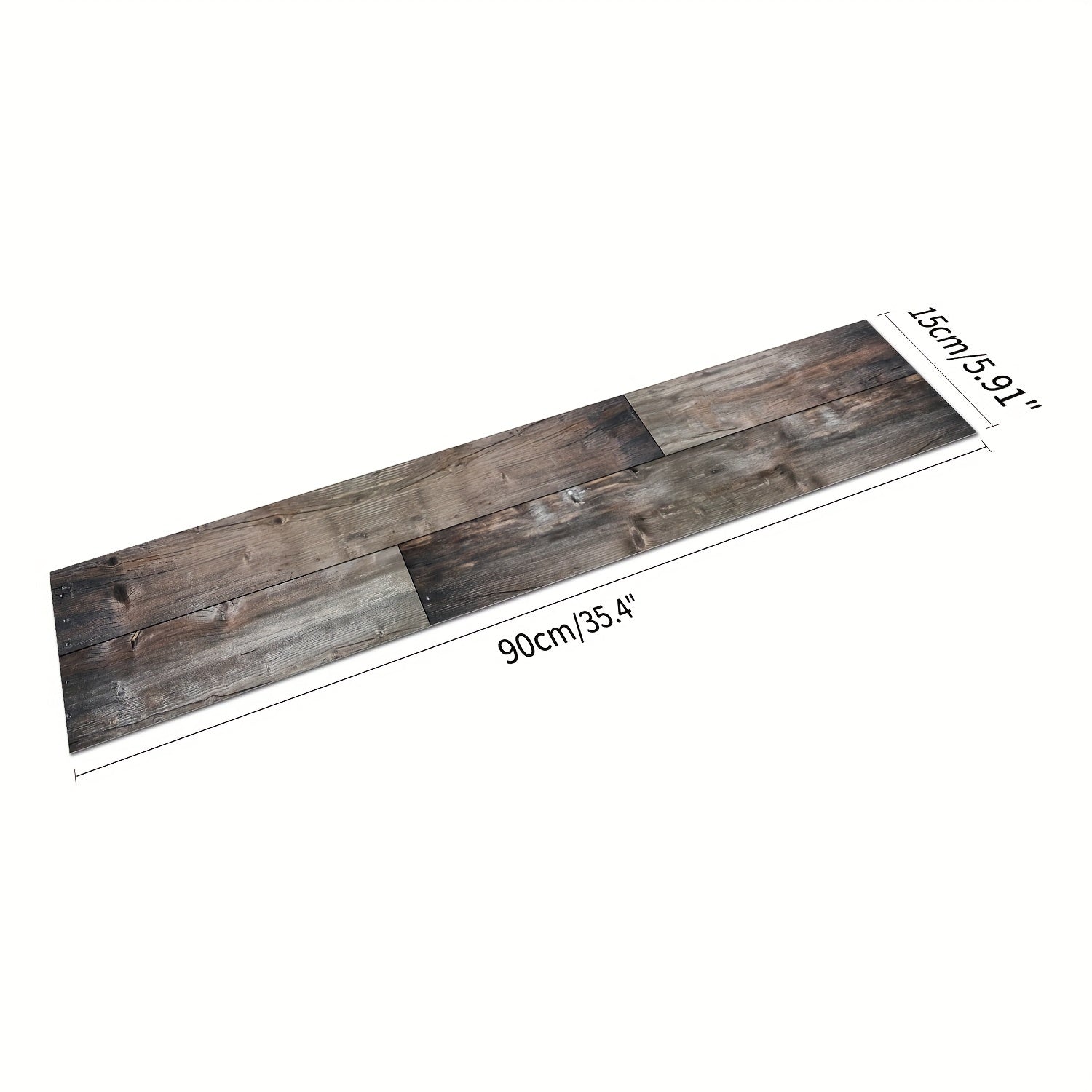 10pcs Grey Wood Peel and Stick Floor Tile - Waterproof - Easy Install - 6 x 35