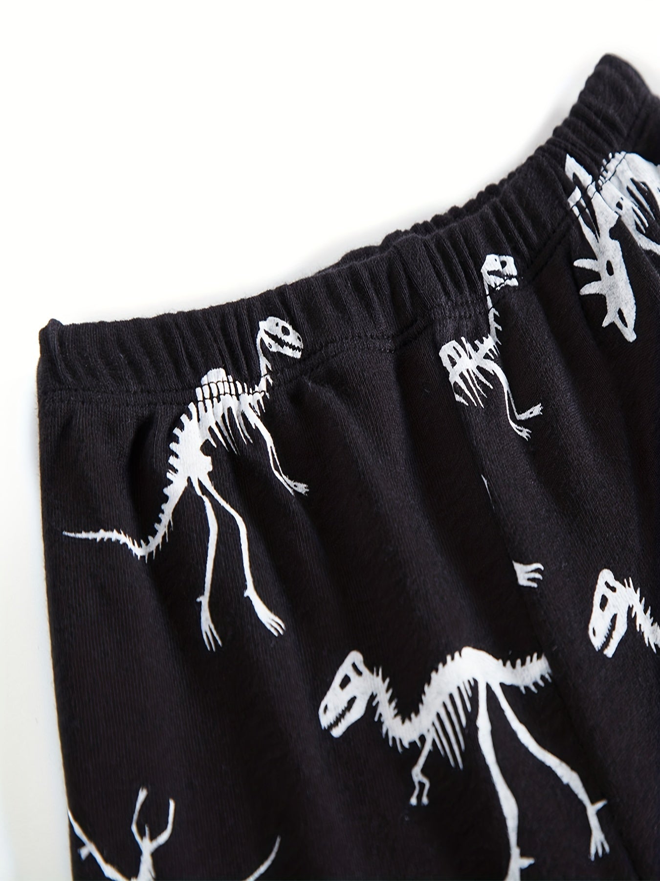 2pcs Boys Dino Print Short Sleeve T shirt & Short Set