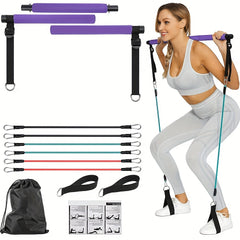 Portable Pilates Bar Kit With Resistance Bands For Men And Women