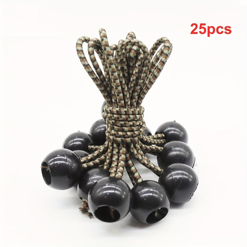 25pcs 5.5in Ball Bungee Cords Canopy Tarp Straps Tent Poles Elastic String