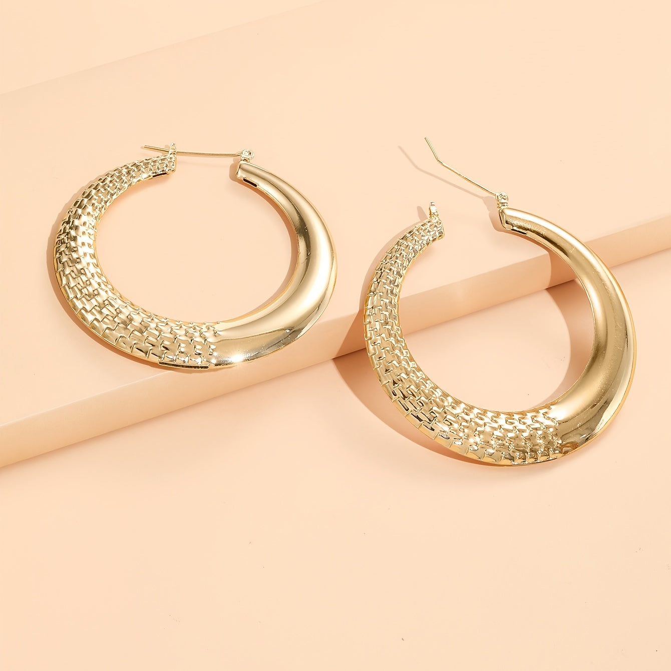 18K Plated Golden Hoop Earrings for Women