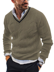 Vintage V Neck Pullover Sweater for Men