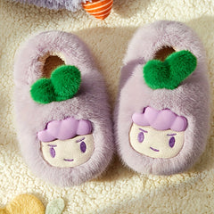 Girls' Cartoon Furry House Shoes Lightweight Non Slip Soft Bottom Walking Shoes