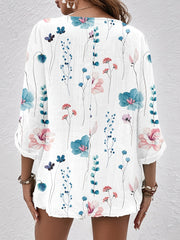 Floral Print Long Sleeve Blouse