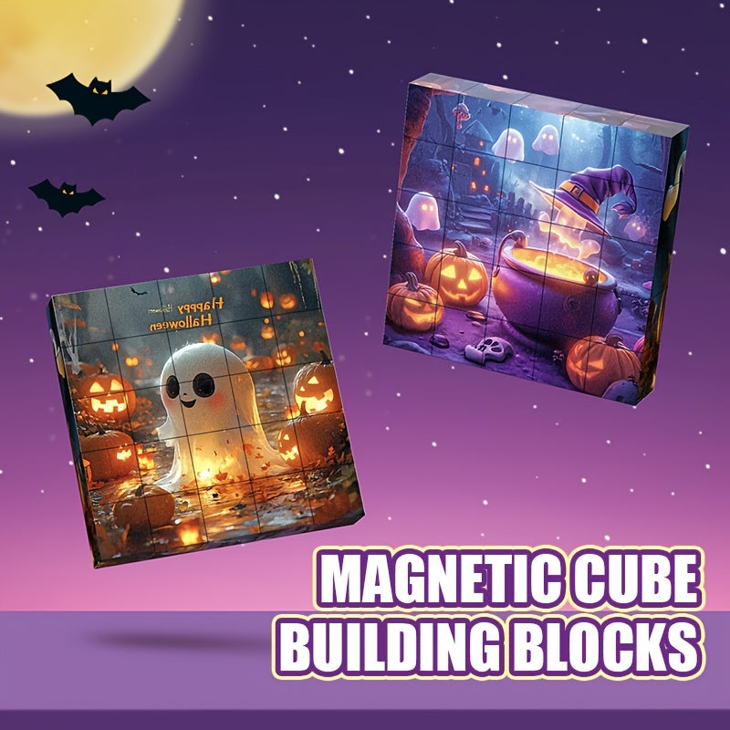 Magical Puzzle Toy 25pcs Halloween Patterns DIY Educational Toy for Kids